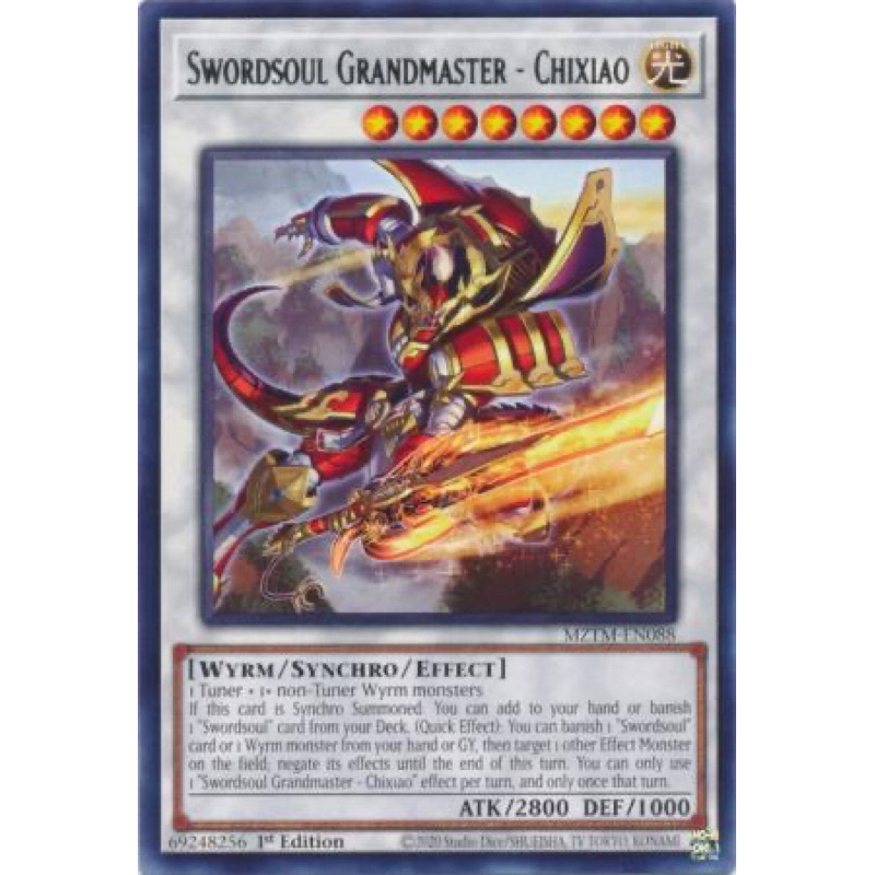 การ์ด yugioh ของแท้ Swordsoul ปรมาจารย์ - Chixiao - MZTM-EN088-Rare 1st Edition