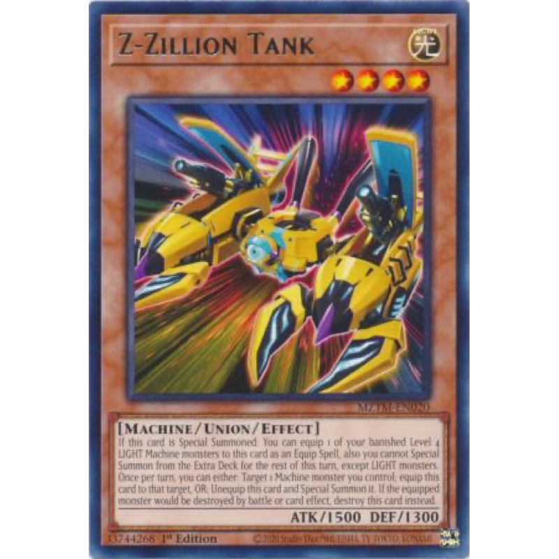 การ์ด yugioh ของแท้ Z-Zillion Tank - MZTM-EN020 - Rare 1st Edition