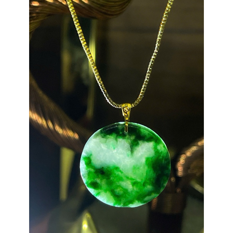 จี้หยก Dong Tam Son Thuy พร้อมตะขอและ ng18k MS686