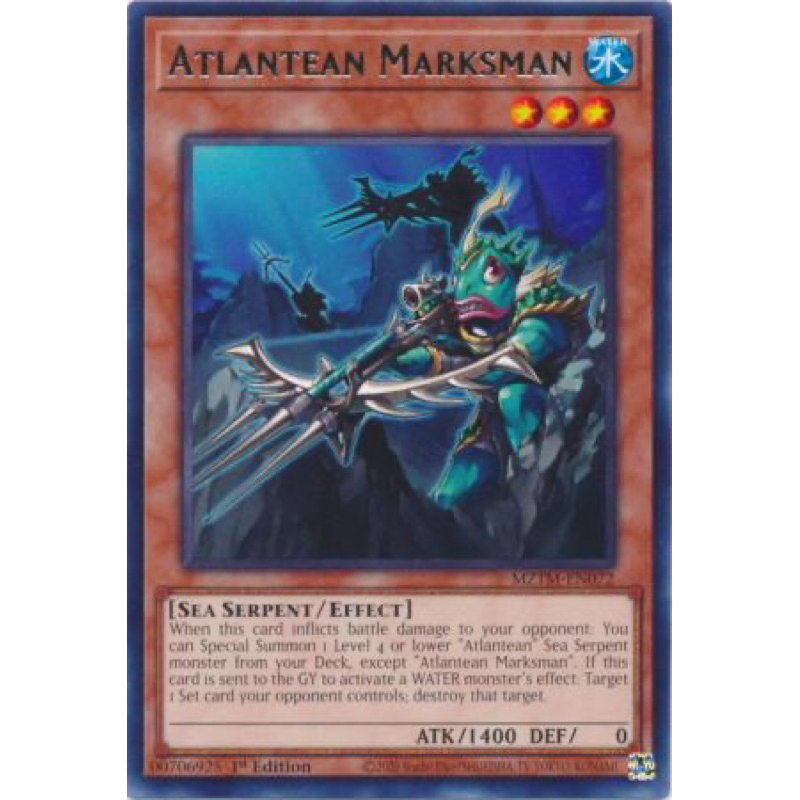 การ์ด yugioh ของแท้ Atlantan Marksman - MZTM-EN072 - Rare 1st Edition