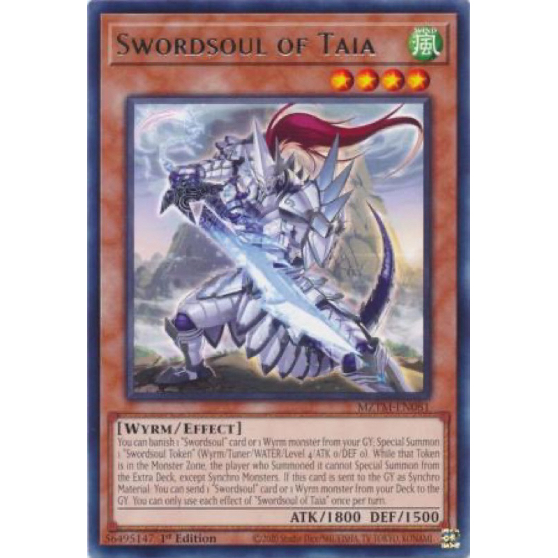 การ์ด yugioh ของแท้ Swordsoul of Taia - MZTM-EN081 - Rare 1st Edition