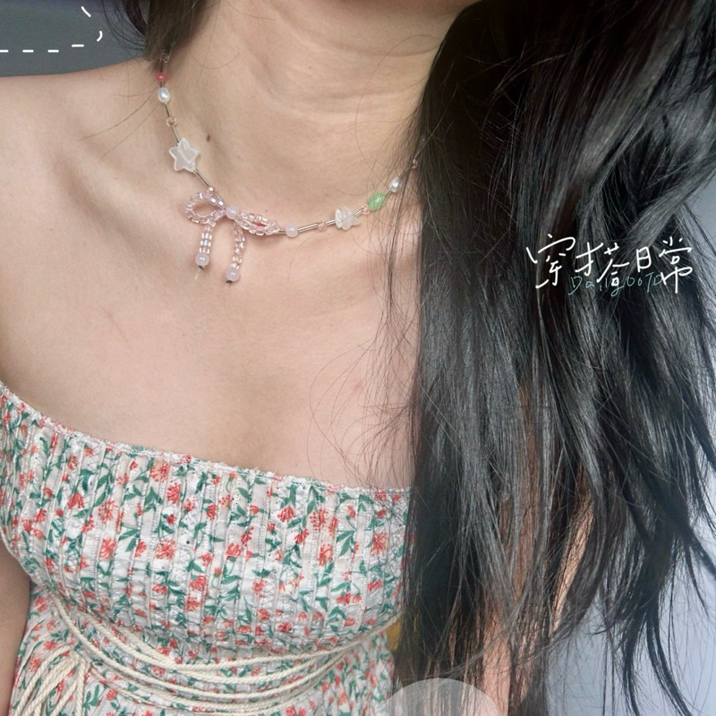 Chocker Necklace สร้อยคอทํามือ BOHO Girl ผสมลูกปัดสี Y2K หลายแบบ