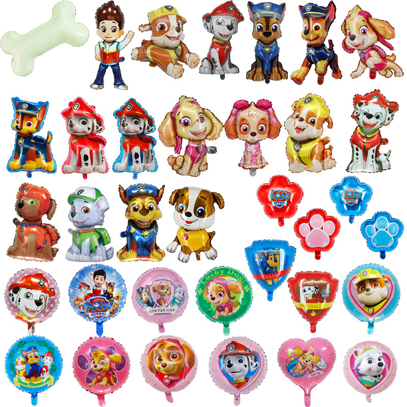 ลูกโป่งรูปสุนัขสําหรับตกแต่งวันเกิดสําหรับเด็กเกิดปี Dog PAW Patrol Dog Squad บอลลูน