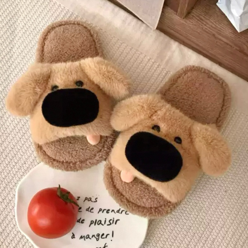 XIXITIAO รองเท้าแตะผ้าฝ้ายสุนัขหัวโต