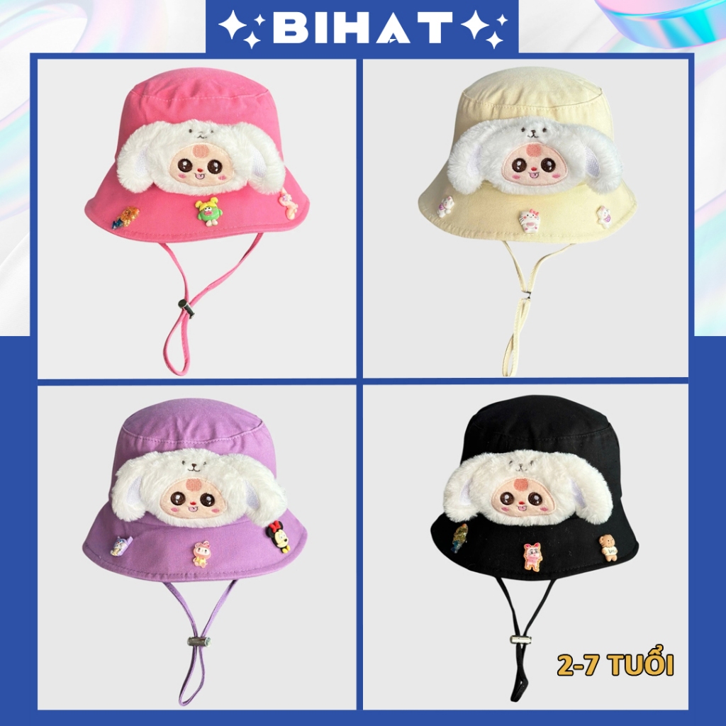 หมวกหมี Baby Three เด็กผู้หญิง 2-7 ขวบ น่ารัก หมวกปีกกว้างเด็ก หมวกบักเก็ตเด็ก MU429