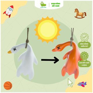 MÓC KHÓA VỊT QUAY ĐỔI MÀU THEO ÁNH SÁNG MẶT TRỜI. TIA UV - ĐỒ TRANG TRÍ XE HƠI- MÓC KHÓA VÔ TRI