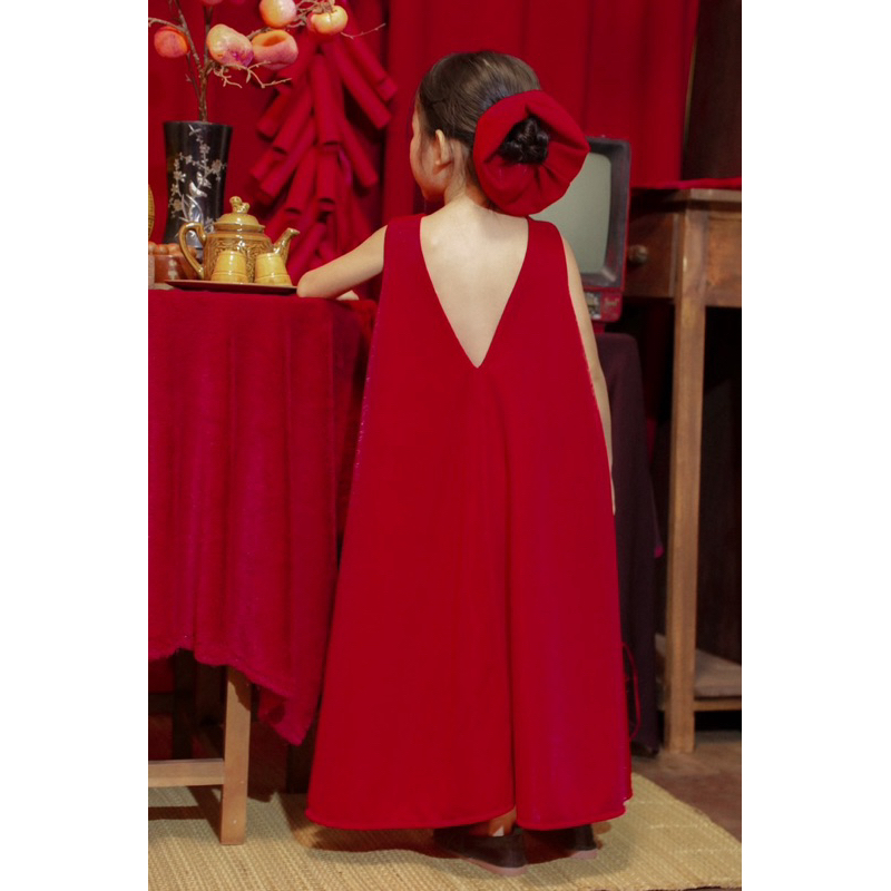 แบคโฮเบบี้ | Camelia Dress (แถมผ้าผูกผม)