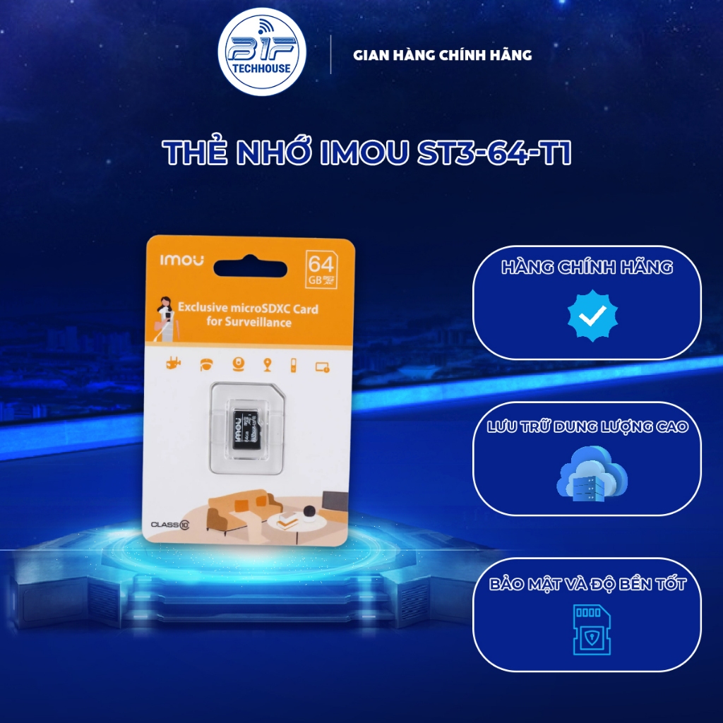 Imou ST3-64-T1 64GB การ์ดหน่วยความจํา MicroSD – ของแท้ At B1F TECH HOUSE