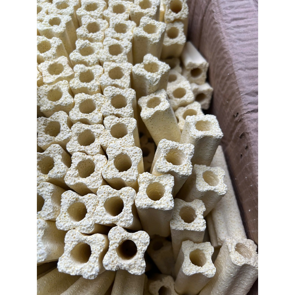 เครื่องกรองน้ําตู้ปลาขนาดเล็กเซรามิก 9.5x2.5x2.5 ซม. กรองเซรามิกเปราะบางใช้สําหรับกรองน้ําล้นสีกากีขนาดเล็ก