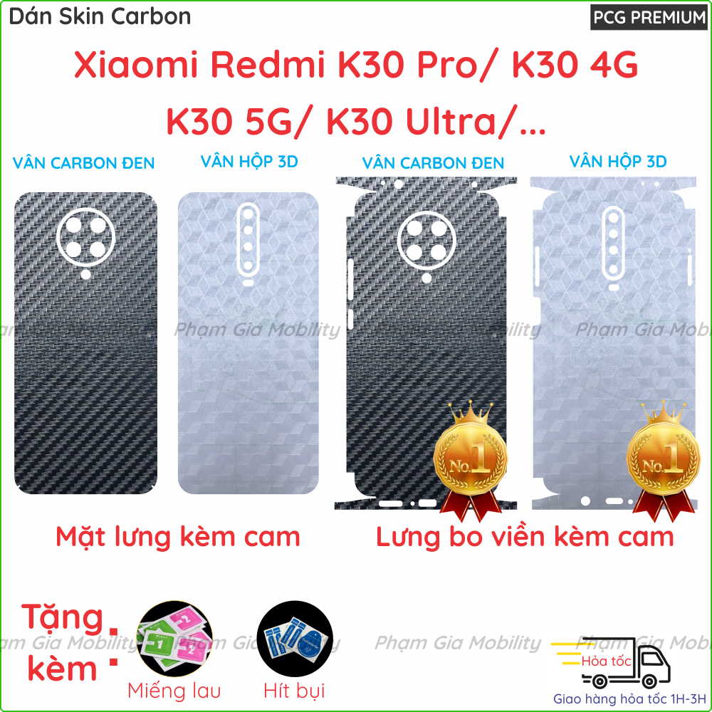 Skin Carbon ฝาหลังสําหรับ Xiaomi Redmi K30 4G, 5G/ K30i Pro/ K30 Ultra/ Poco X2