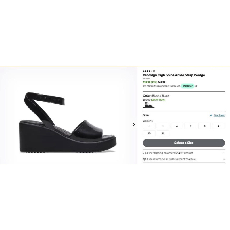 CROCS Brooklyn Ankle Strap Wedge