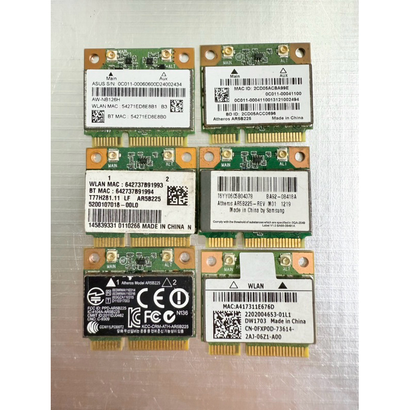 การ์ด Wifi Atheros AR5B225 DW1703 พร้อม Blutooth 4.0, Asus X550C X550CC