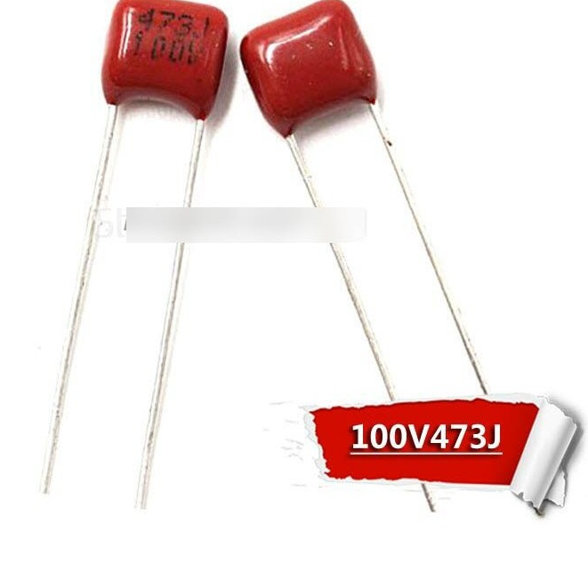 กระเป๋า 25 ชิ้น 473J 100V RED CAPACITOR CBB 0.047UF 47NF 473 100V - CG12
