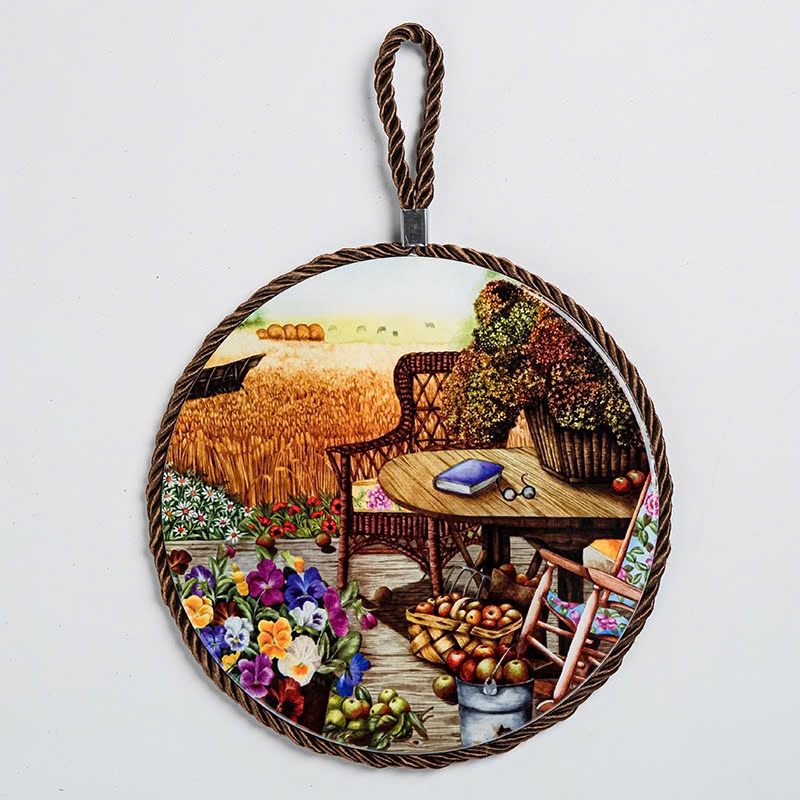 {เปิดร้านใหม่} [ขนาดเต็ม] แผ่นซับหม้อ จาน ถ้วย ตกแต่งฉนวน ศิลปะเซรามิกสไตล์ยุโรปและอเมริกา