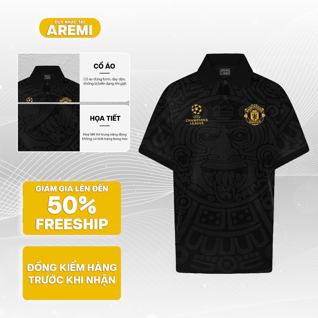 เสื้อโปโลแขนสั้นผู้ชาย AREMI ผ้าคอตตอนจระเข้คุณภาพสูง ดีไซน์หรูหราหรูหราและหรูหรา โลโก้ MANU APL0021