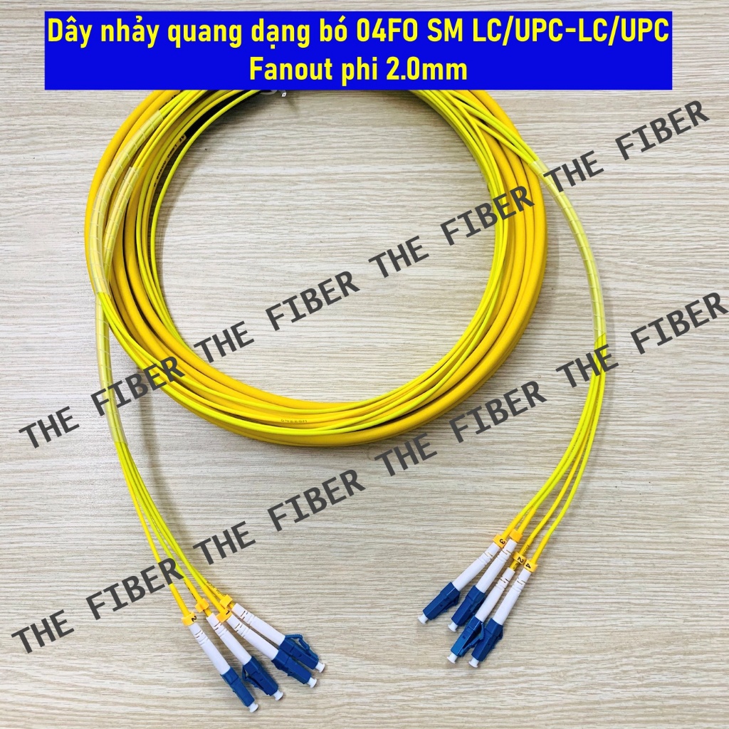 สายแพทช์ออปติคอลมัดโหมดเดียว 04FO LC/UPC-LC/UPC Fanout phi 2.0mm - ขอแสดงความยาว