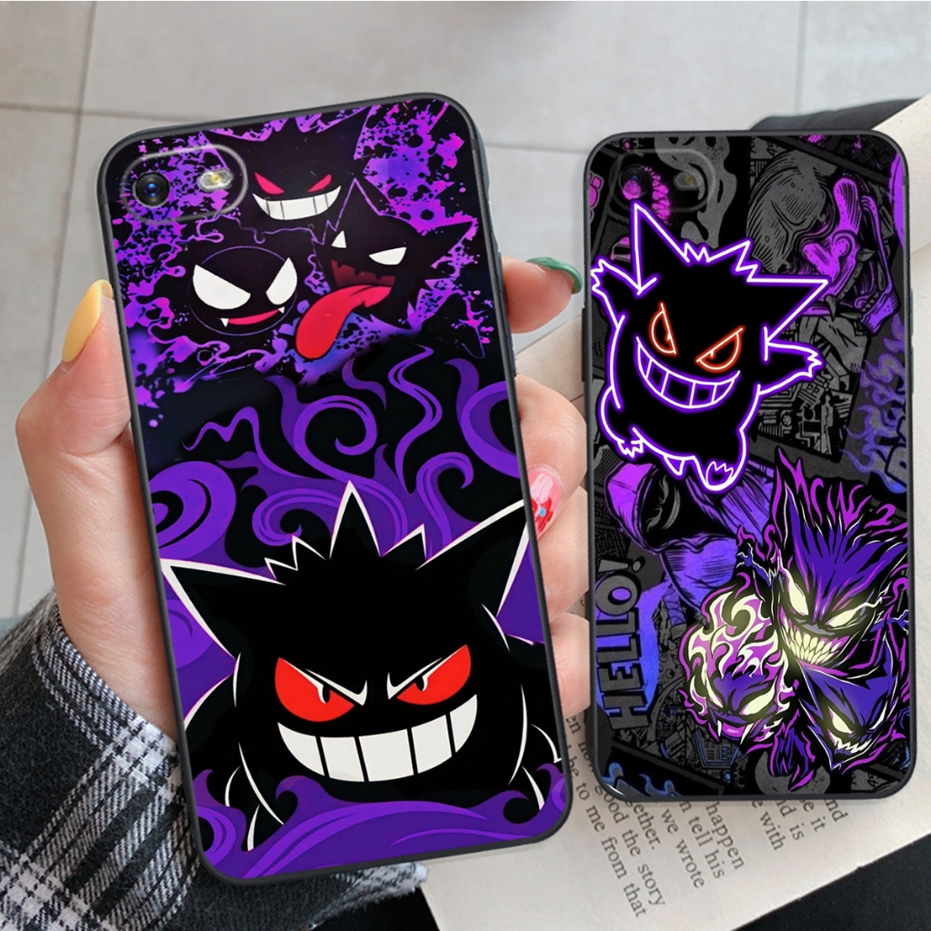 เคสสําหรับOppo A3s / A1k / Realme C1 / Realme C2 Mini Anime Pokemon Gengar Graffitiแนวโน้มร้อน