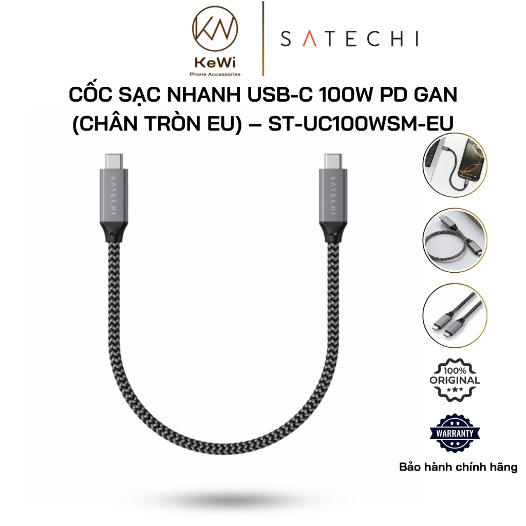 Satechi USB4 C-to-C 40Gbps Data Transfer Cable ยาว 25cm ST-U4C25M - สินค้าของแท้