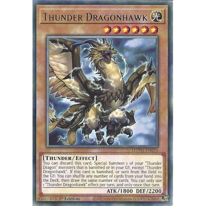[KW2 Yugioh] [EN-UK] การ์ด MZTM-EN076 Thunder Dragonhawk : การ์ดหายาก : รุ่นที่ 1
