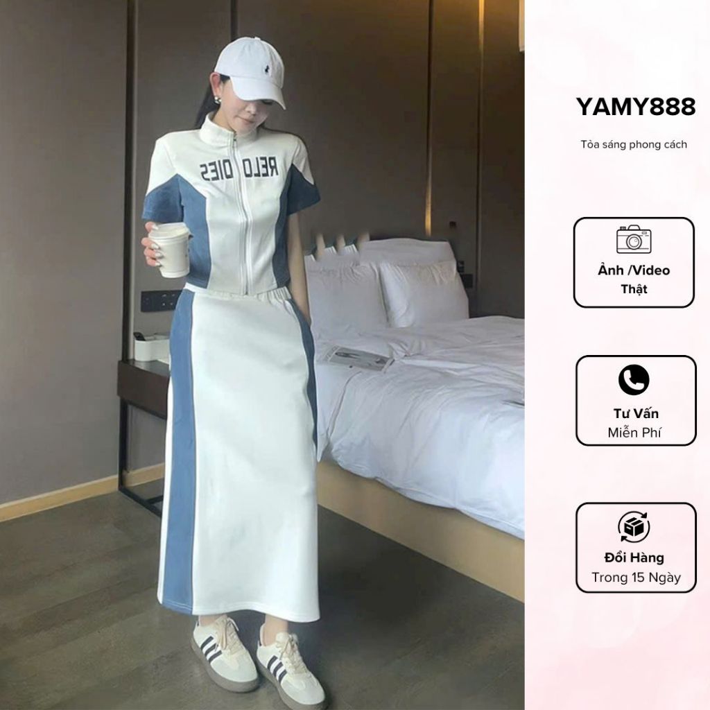 Set Crotop Shirt and Youthful Dynamic Side Hem Sports Skirt Sb6361 - Yanmy888