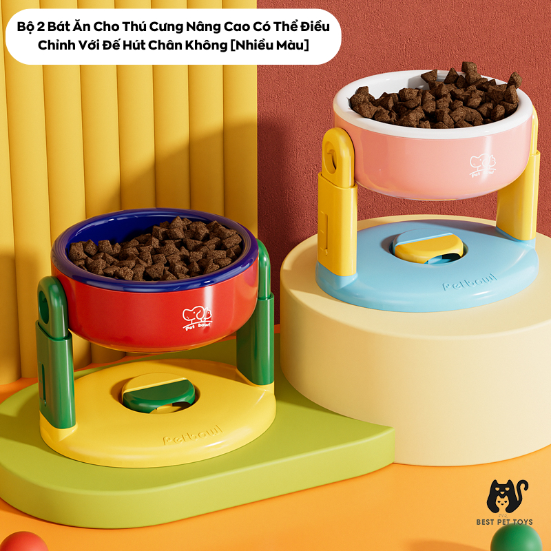 ️ BOWL VACUUM MOUNTED FOOD - TIRED, ANTI-SPILL DESIGN & PROTECTIONคอสัตว์เลี้ยง