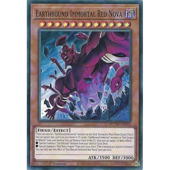 [KW2 Yugioh] [EN-UK] การ์ด MZTM-EN044 Earthbound Immortal Red Nova : การ์ดหายากมาก : รุ่นที่ 1