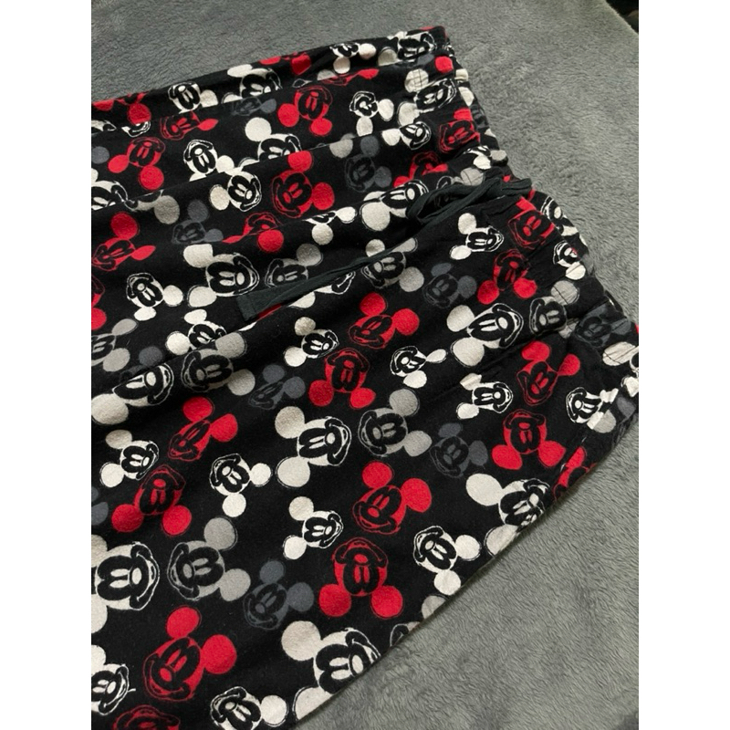 DISNEY ของแท้ Mickey Cotton Felt 2hand Flannel Pants Size L [MESURES BELOW DESCRIPTION]