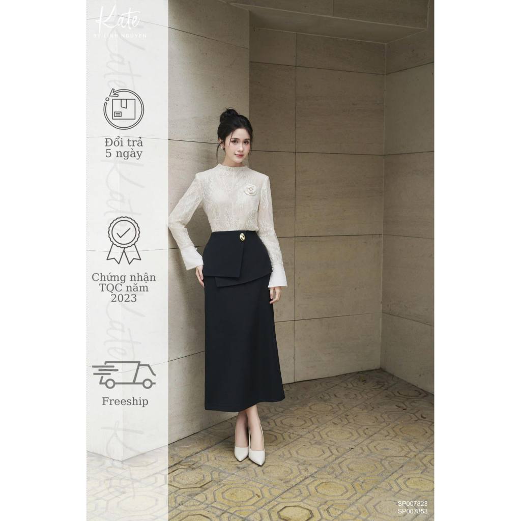 Blouse - Alise Blouse - ครีมลูกไม้ลายดอกไม้