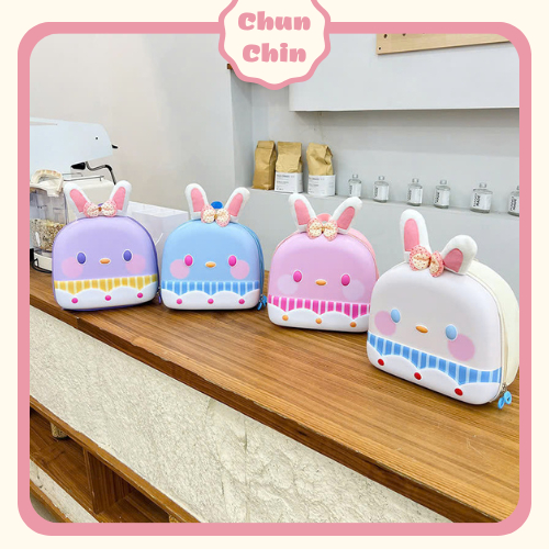 BL009 ชุนชิน | กระเป๋าเป้กล่องกระต่ายหูยาวพร้อมโบว์ (27x26x9ซม.) สําหรับเด็กอนุบาลและประถม
