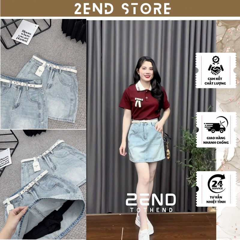 ✿ 2END | กระโปรงยีนส์สีน้ําเงินเงิน MM 7171 - CODE 3175/3177