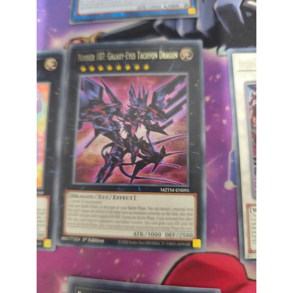 [Yugioh Funny Shop] 1 การ์ดหมายเลข 107: Galaxy-Eyes Tachyon Dragon - MZTM-EN091 - Rare 1st Edition