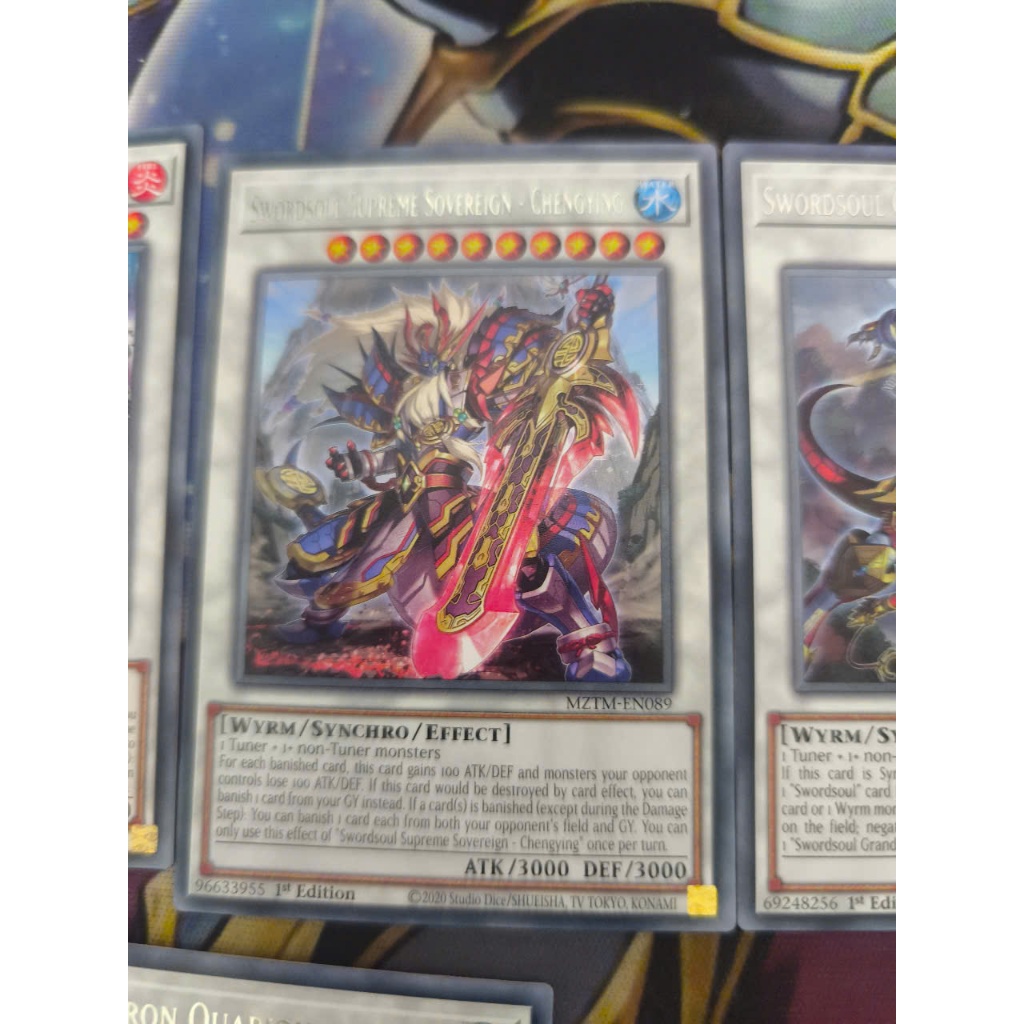 [Yugioh Funny Shop] การ์ด 1 ใบ Swordsoul Supreme Sovereign - Chengying - MZTM-EN089 - Rare 1st Editi