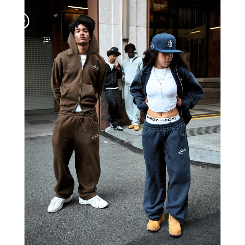 2-ทาง ซิปผ้าฝ้ายขนแกะซิปเสื้อกันหนาวหมวก | HDB โลโก้ ZIP HOODIE