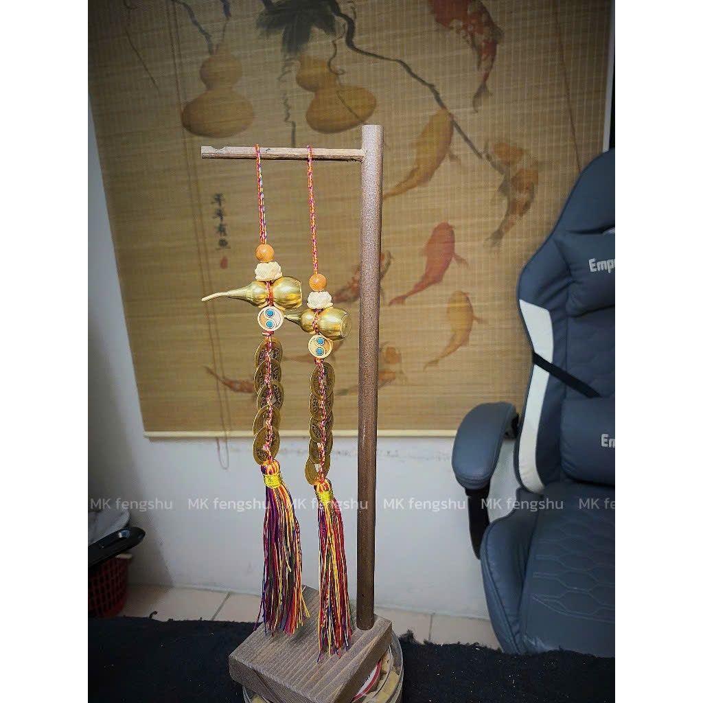 SA PAIR OF BRONZE POOLS - THAI VIS LIEN HOA FENG SHUI COINS TO RESO DOORLUTIONS (มาพร้อมผงหินวิเศษ+ท