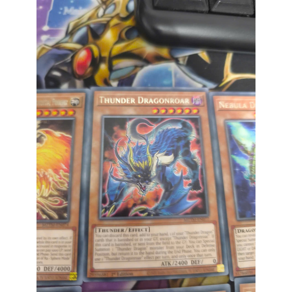 [Yugioh Funny Shop] การ์ด Thunder Dragonroar 1 - MZTM-EN077 - Rare 1st Edition