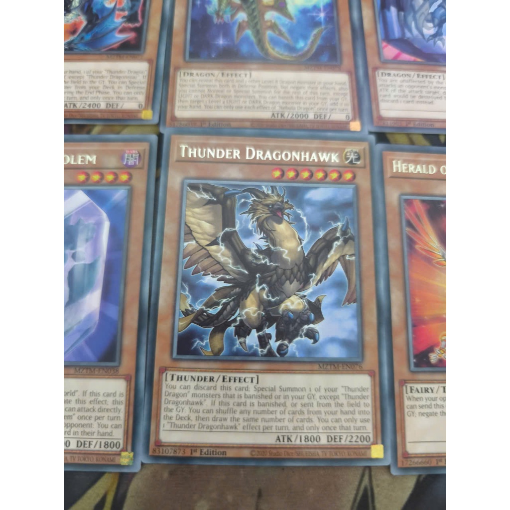 [Yugioh Funny Shop] การ์ด Thunder Dragonhawk 1 ใบ - MZTM-EN076 - Rare 1st Edition