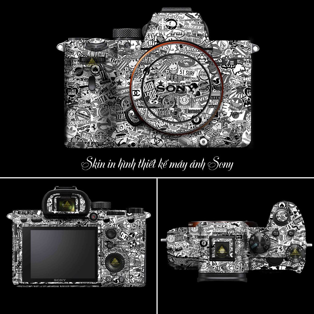 สติ๊กเกอร์ผิว 3M สติ๊กเกอร์ติดกล้อง Sony A7/A72/A7R3/A7R4/A7R5 | แม่พิมพ์ตัด ซีเอ็นซี แบบละเอียด กันน้ํา กันจางหาย
