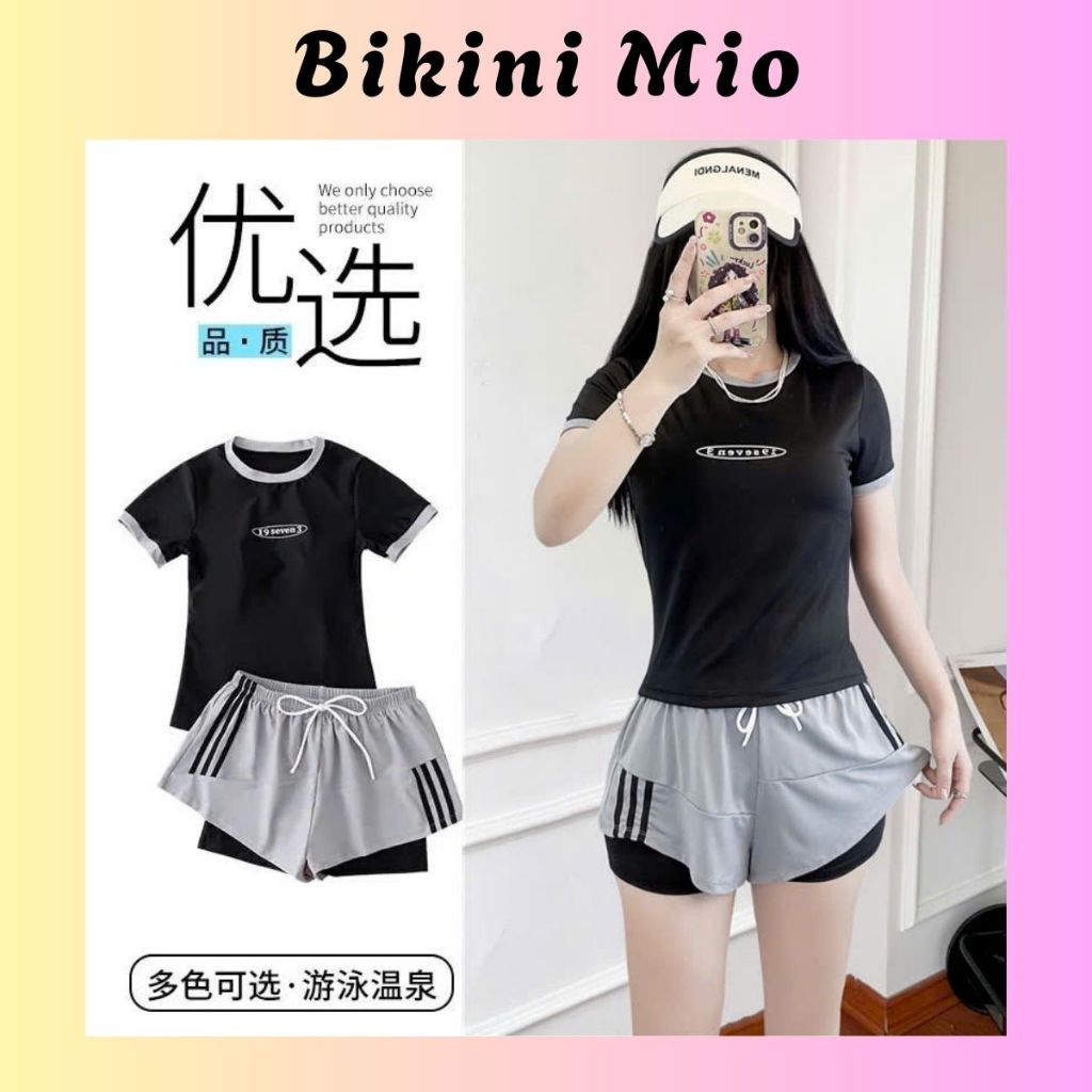 Mio Bikini (M, L, XL, XXL) ชุดว่ายน้ําวันพีช Mio ครีมกันแดดว่ายน้ํา, กางเกงคอนซีลเลอร์ 2 ชั้น