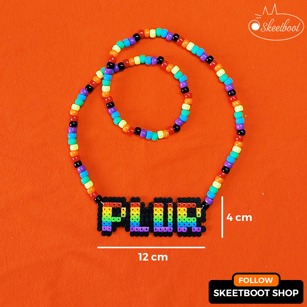 สร้อยคอ Kandi PLUR - สร้อยคอ PLOR perler - rave edm เทศกาล raver DJ อุปกรณ์เสริม