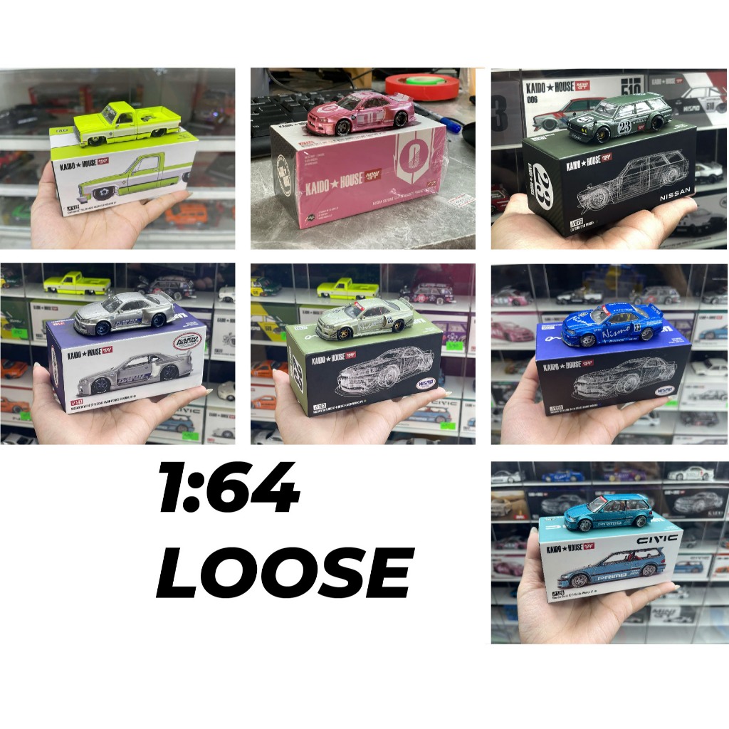 Honda NSX Kaido Racing NSX Nissan R33 Civic Datsun GTR R34 Loose car model, แกะกล่อง 1:64 Kaido Hous