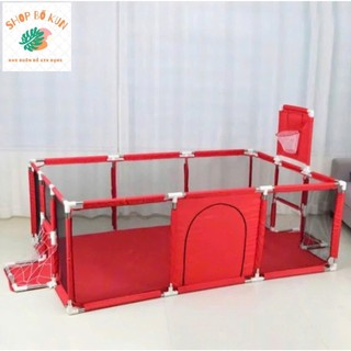 (Kèm 10 bóng) quây chữ nhật khung inox kích thước lớn dành cho trẻ em từ 5-6 tháng trở lên.