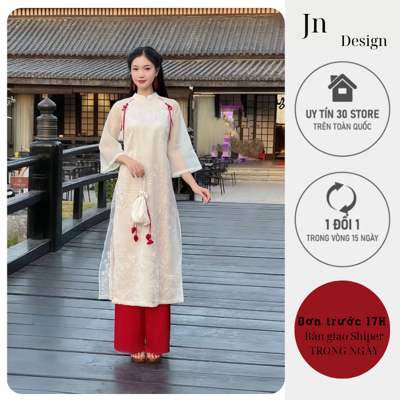 Mong Hy ao dai มีการออกแบบที่แวววาวดึงดูดดวงตาทั้งหมด -Jn Design J22