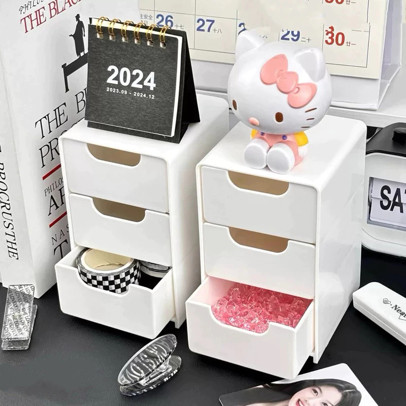 ตู้มินิ Muji dupe 3-ลิ้นชักน่ารัก ของตกแต่งโต๊ะเรียนน่ารัก