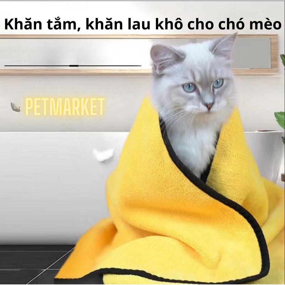 PETMK DOG AND CAT BATH TOWEL, ABSORBENT SMALL FIBER PET BATH TOWEL, อุปกรณ์เสริม PET