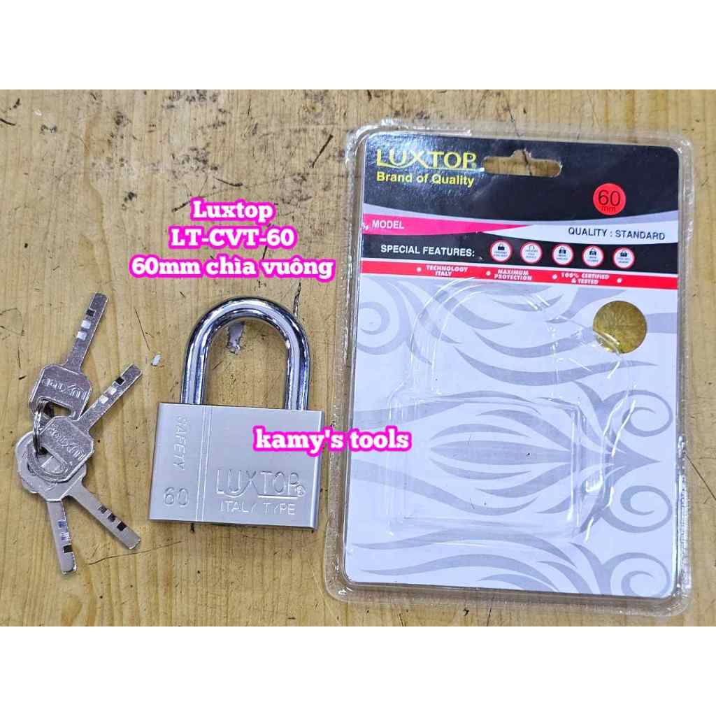 Luxtop LT-CVT-60 กุญแจสี่เหลี่ยม 4 ปุ่ม ล็อคสีขาว 6F 60mm