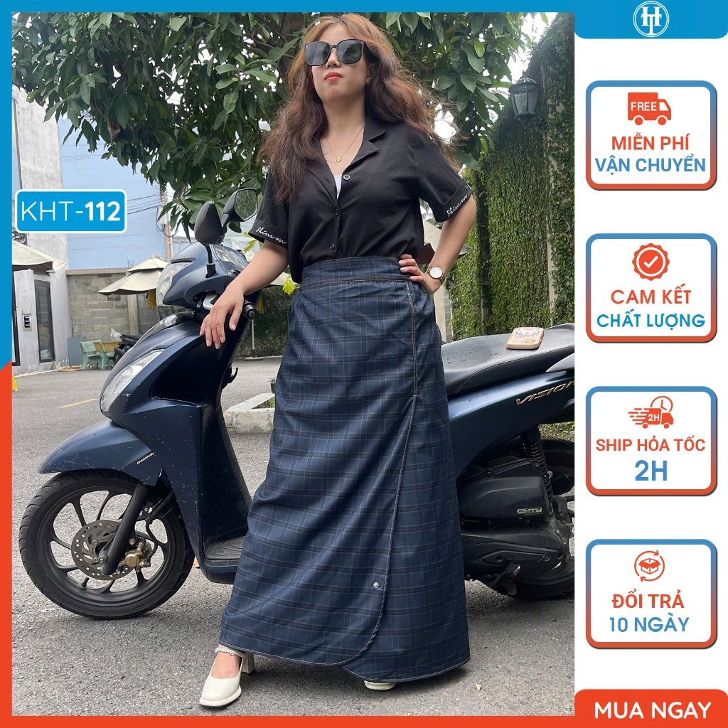 เดรสกันแดดผ่าสีกากี KHT112 ผ้าคอตตอนเนื้อนุ่ม เย็นสบาย ติดกระดุมหลัง 3 เม็ด H&T FASHION