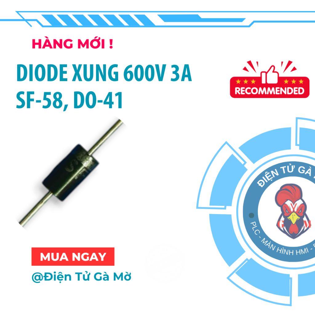 [1 CON] ไดโอด SF58 600V, 5A DO-41 นําเข้าใหม่