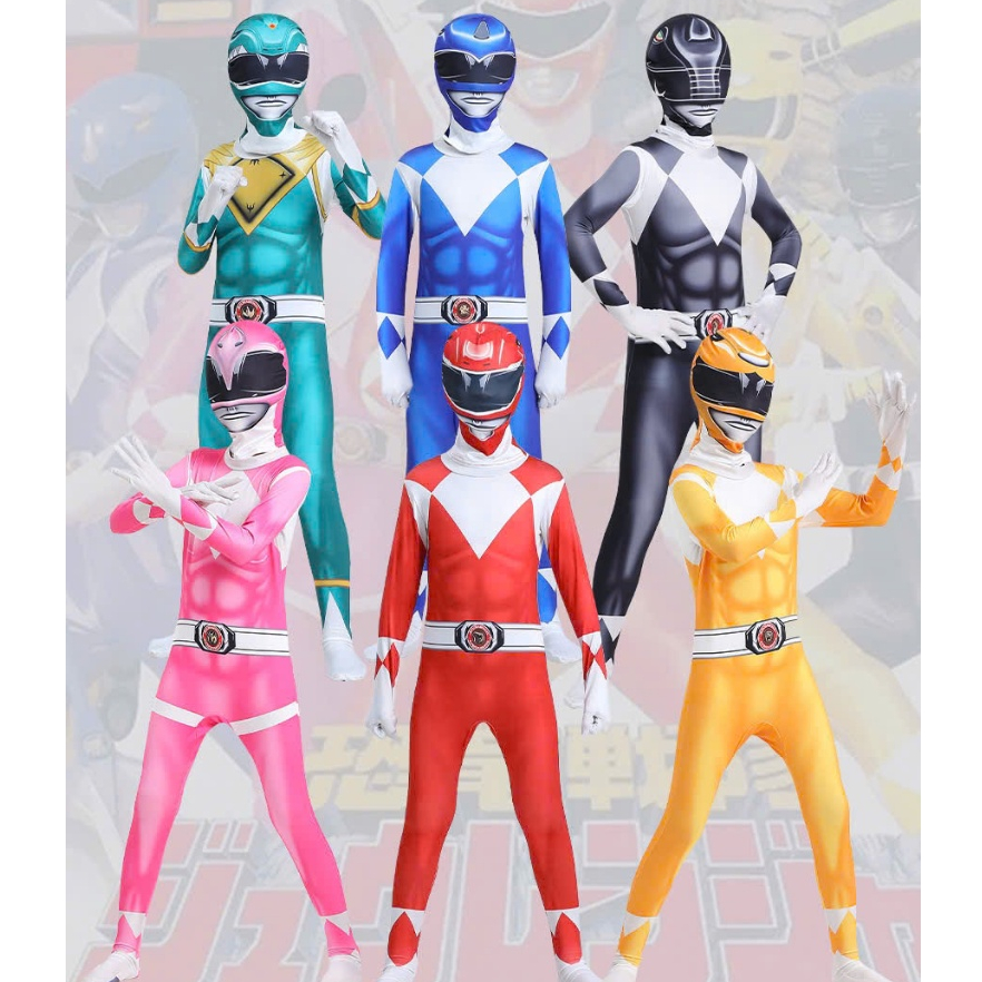 Gao Rangers Powen Rangers ชุดจั๊มสูทคอสเพลย์ซูเปอร์ฮีโร่ฮาโลวีนสําหรับเด็กผู้ชาย