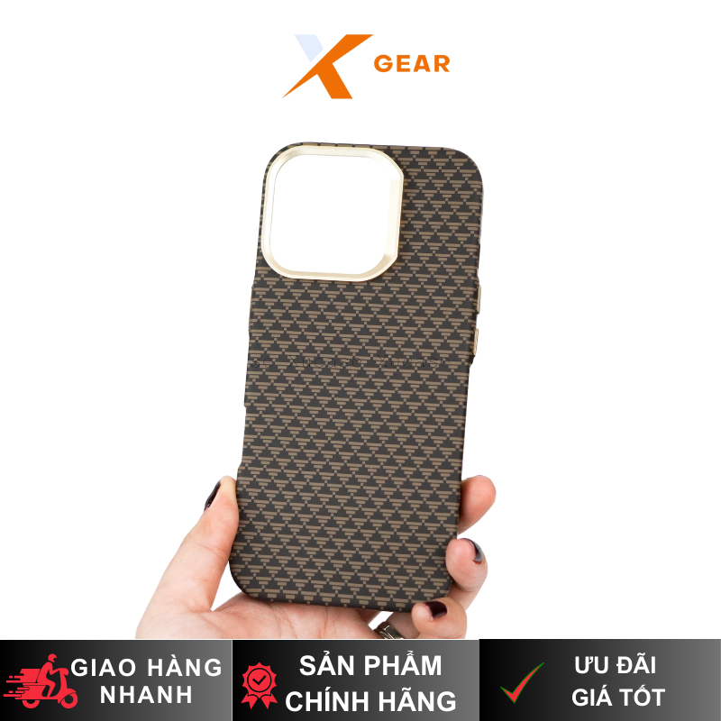 เคส XGear Aramid [ลายนิ้วมือจํากัดด้านบางพิเศษ] การชาร์จไร้สายแบบรวมสําหรับ iP 16 Pro Max/ 16 Pro