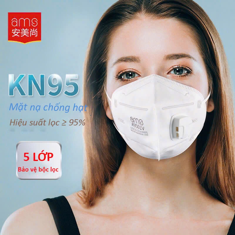 AMS A9501V KN95 Mask กล่องสีขาว 25c